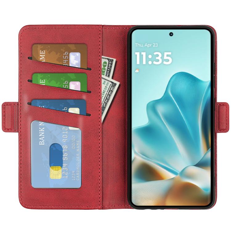For Motorola Edge 60 Fusion Dual-side Magnetic Buckle Horizontal Flip Leather Phone Case