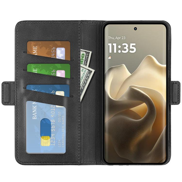 For Motorola Edge 60 Pro Dual-side Magnetic Buckle Horizontal Flip Leather Phone Case