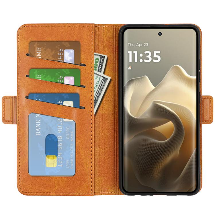 For Motorola Edge 60 Pro Dual-side Magnetic Buckle Horizontal Flip Leather Phone Case