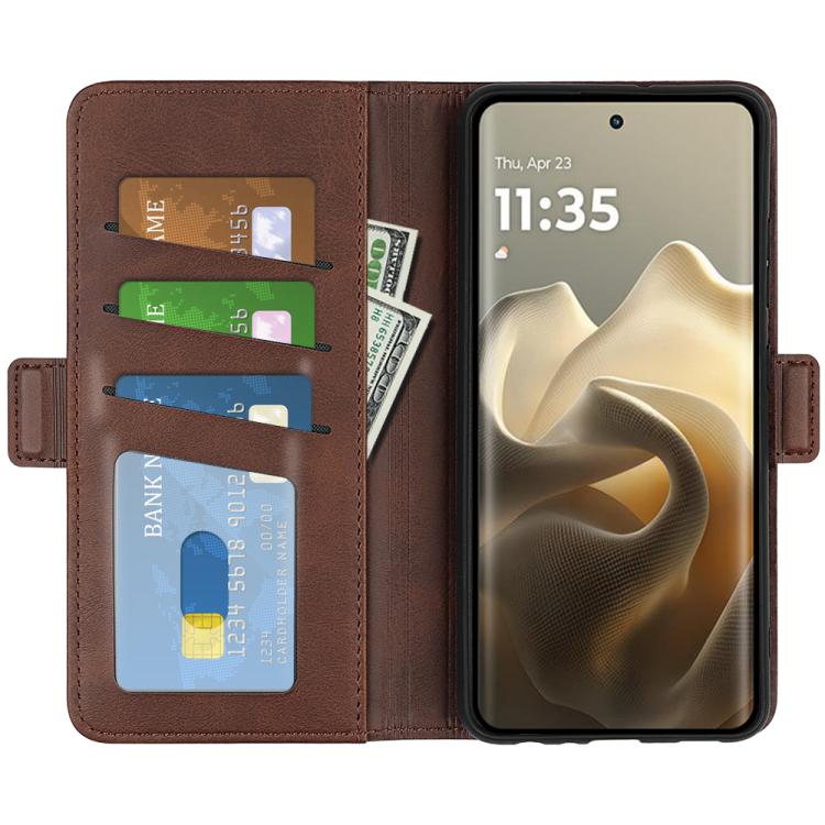 For Motorola Edge 60 Pro Dual-side Magnetic Buckle Horizontal Flip Leather Phone Case