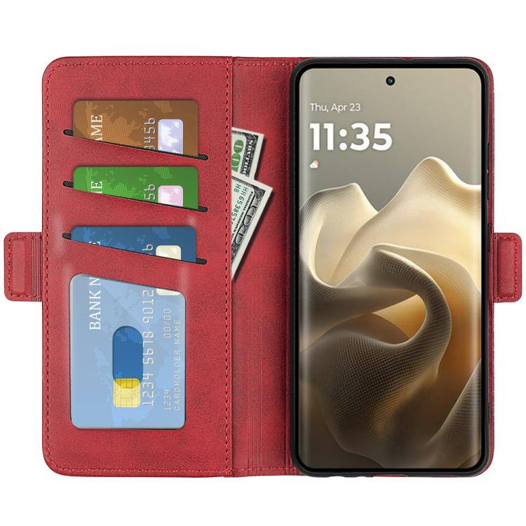 For Motorola Edge 60 Pro Dual-side Magnetic Buckle Horizontal Flip Leather Phone Case