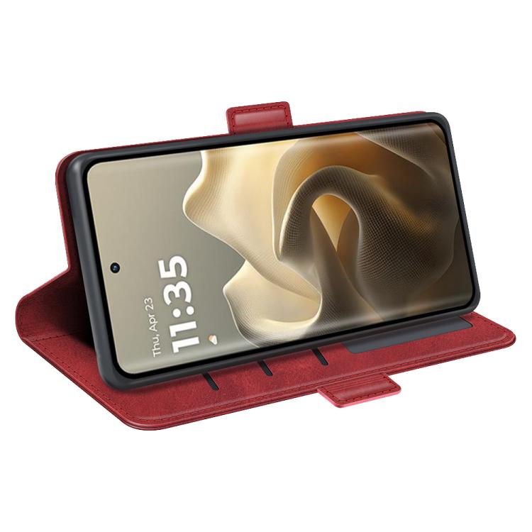 For Motorola Edge 60 Pro Dual-side Magnetic Buckle Horizontal Flip Leather Phone Case