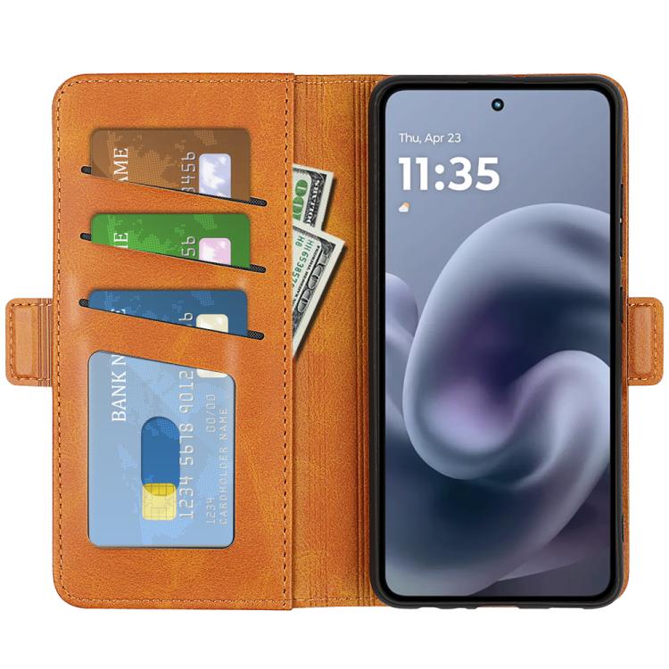 For Motorola Moto G86 5G Dual-side Magnetic Buckle Horizontal Flip Leather Phone Case