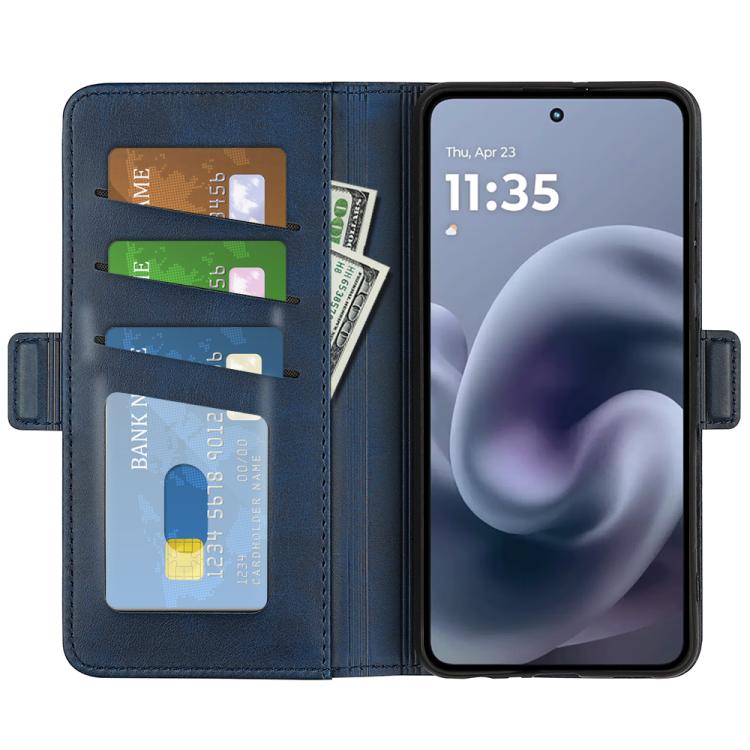 For Motorola Moto G86 5G Dual-side Magnetic Buckle Horizontal Flip Leather Phone Case