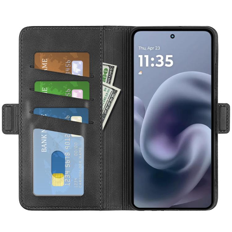 For Motorola Moto G86 Power Dual-side Magnetic Buckle Horizontal Flip Leather Phone Case