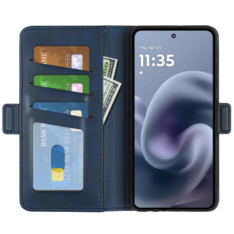 For Motorola Moto G86 Power Dual-side Magnetic Buckle Horizontal Flip Leather Phone Case