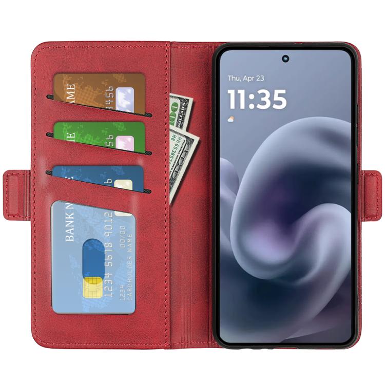 For Motorola Moto G86 Power Dual-side Magnetic Buckle Horizontal Flip Leather Phone Case