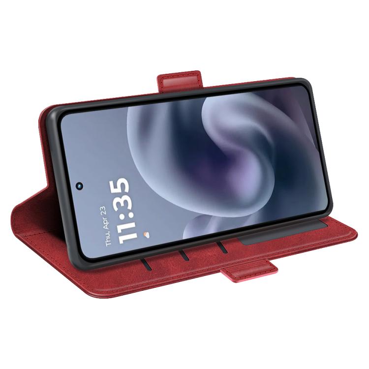 For Motorola Moto G86 Power Dual-side Magnetic Buckle Horizontal Flip Leather Phone Case