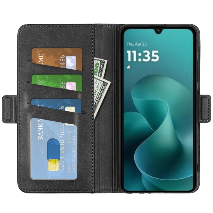 For Motorola Moto G06 4G Dual-side Magnetic Buckle Horizontal Flip Leather Phone Case