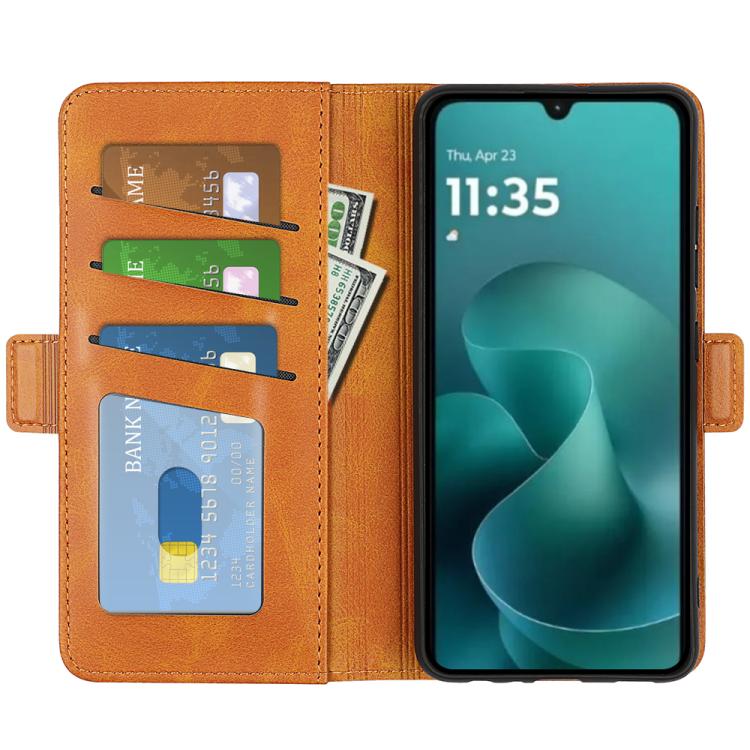 For Motorola Moto G06 4G Dual-side Magnetic Buckle Horizontal Flip Leather Phone Case