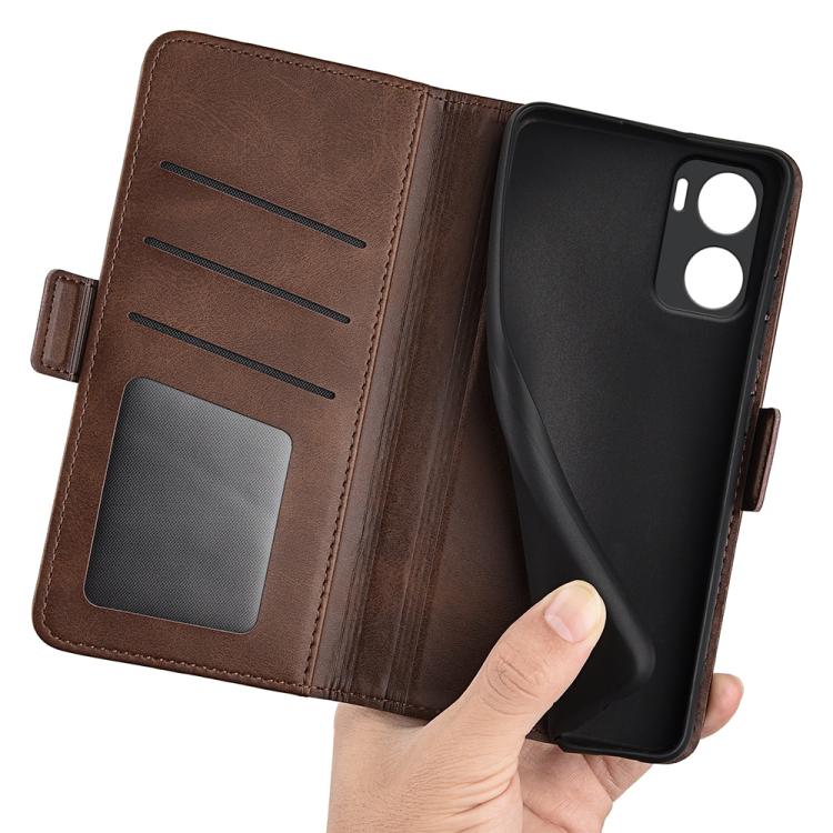 For Motorola Moto G06 4G Dual-side Magnetic Buckle Horizontal Flip Leather Phone Case