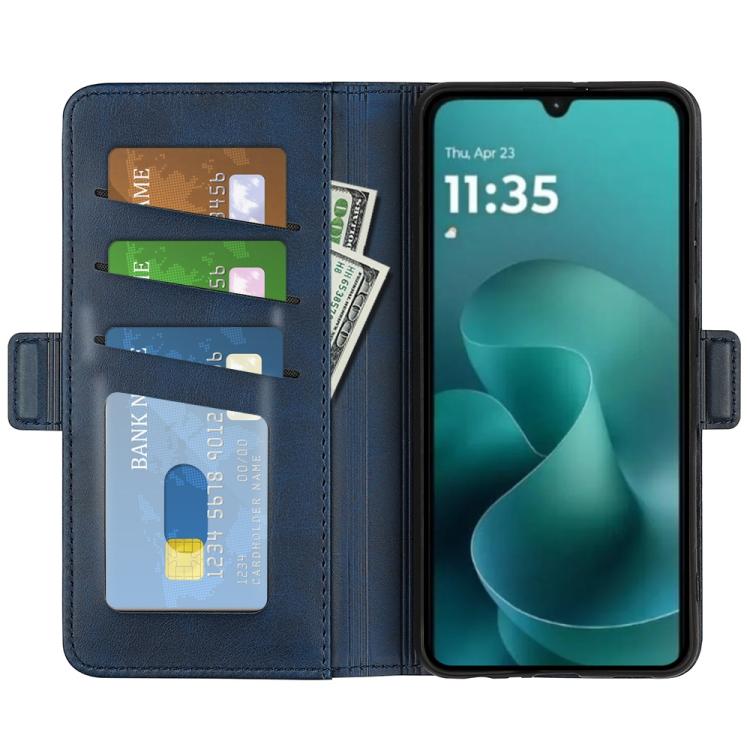 For Motorola Moto G06 4G Dual-side Magnetic Buckle Horizontal Flip Leather Phone Case
