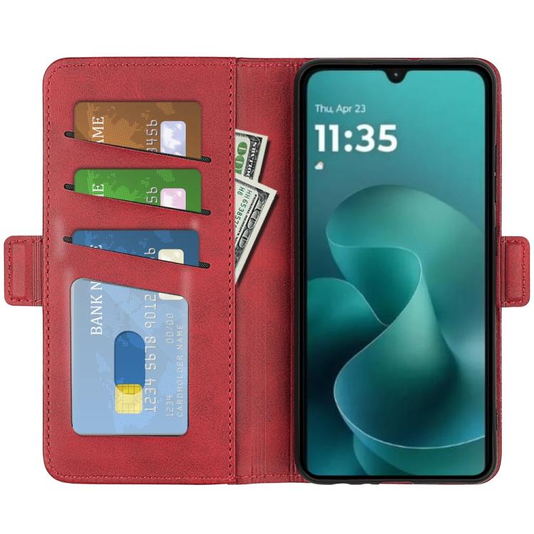 For Motorola Moto G06 4G Dual-side Magnetic Buckle Horizontal Flip Leather Phone Case