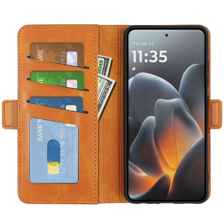For Motorola Signature 5G Dual-side Magnetic Buckle Horizontal Flip Leather Phone Case