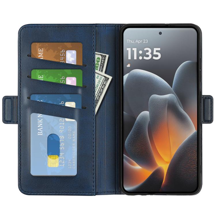 For Motorola Signature 5G Dual-side Magnetic Buckle Horizontal Flip Leather Phone Case