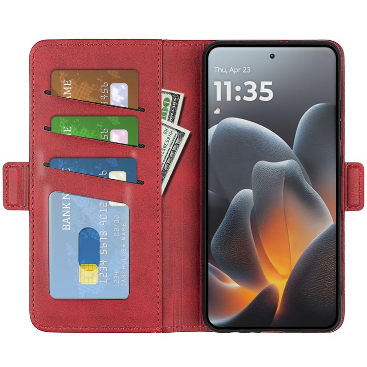 For Motorola Signature 5G Dual-side Magnetic Buckle Horizontal Flip Leather Phone Case