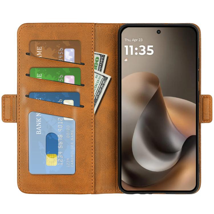 For Motorola Moto G77 / G67 5G Dual-side Magnetic Buckle Horizontal Flip Leather Phone Case