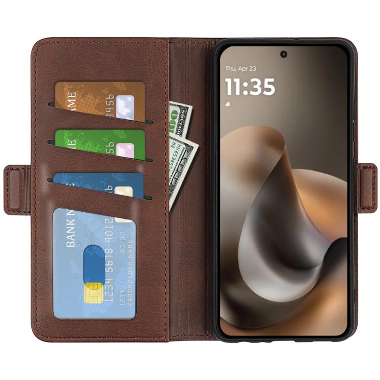 For Motorola Moto G77 / G67 5G Dual-side Magnetic Buckle Horizontal Flip Leather Phone Case