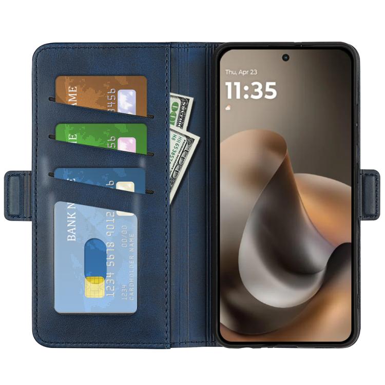 For Motorola Moto G77 / G67 5G Dual-side Magnetic Buckle Horizontal Flip Leather Phone Case