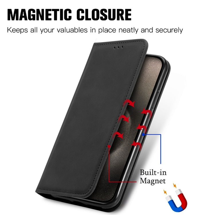 For iPhone 16 Pro Max Retro Skin Feel Magnetic Leather Phone Case