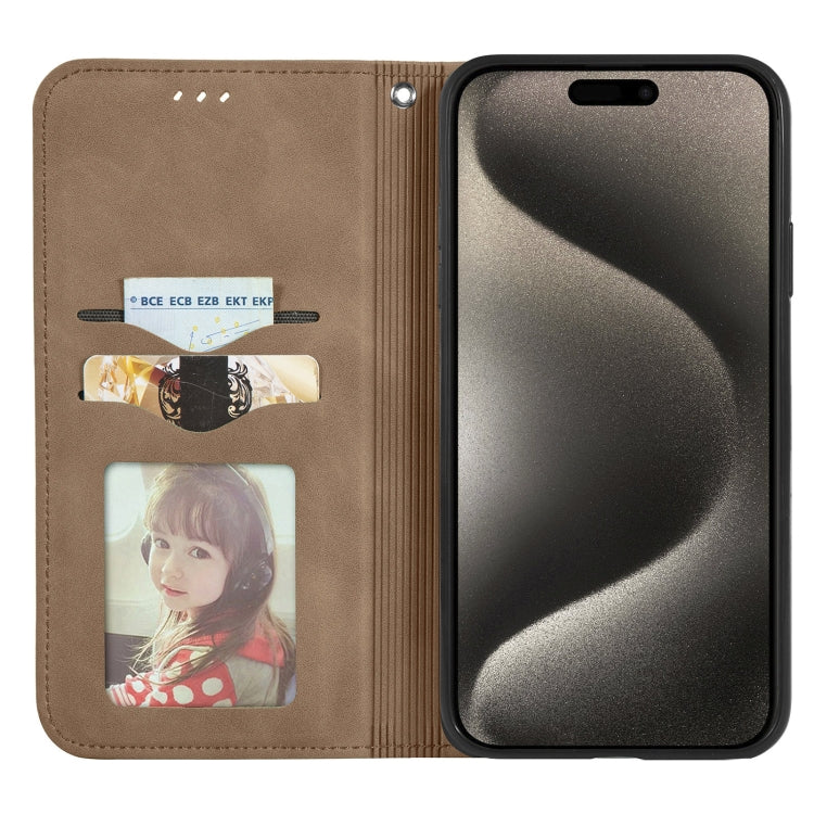 For iPhone 16 Pro Max Retro Skin Feel Magnetic Leather Phone Case