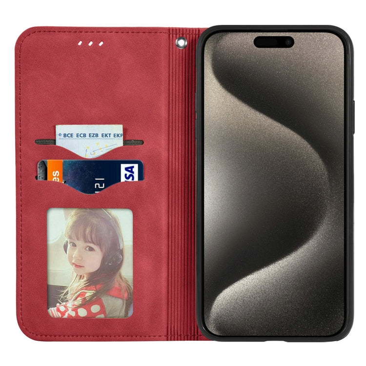 For iPhone 16 Pro Max Retro Skin Feel Magnetic Leather Phone Case