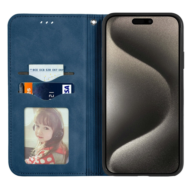 For iPhone 16 Pro Max Retro Skin Feel Magnetic Leather Phone Case