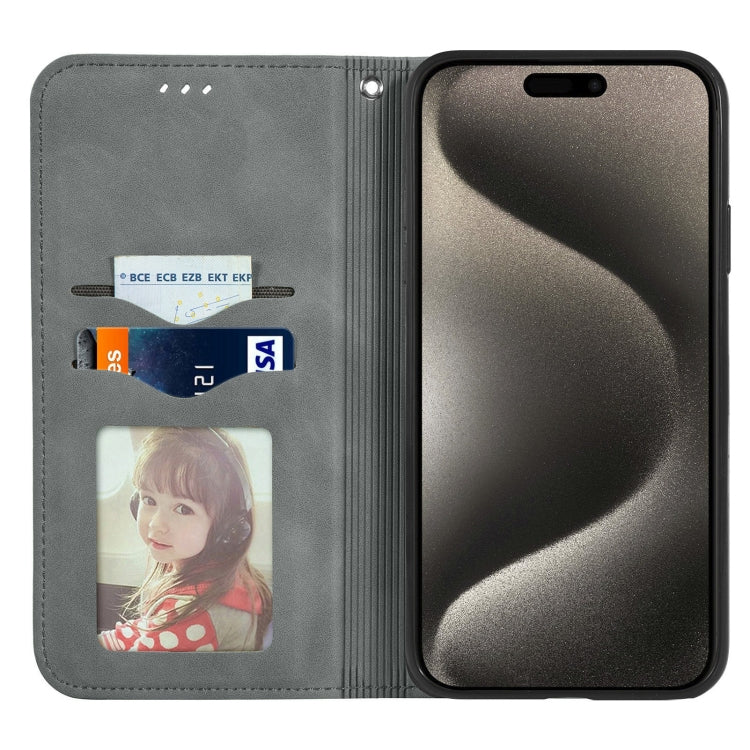 For iPhone 16 Pro Max Retro Skin Feel Magnetic Leather Phone Case