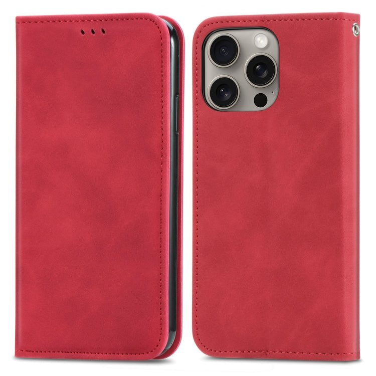 For iPhone 16 Pro Retro Skin Feel Magnetic Leather Phone Case