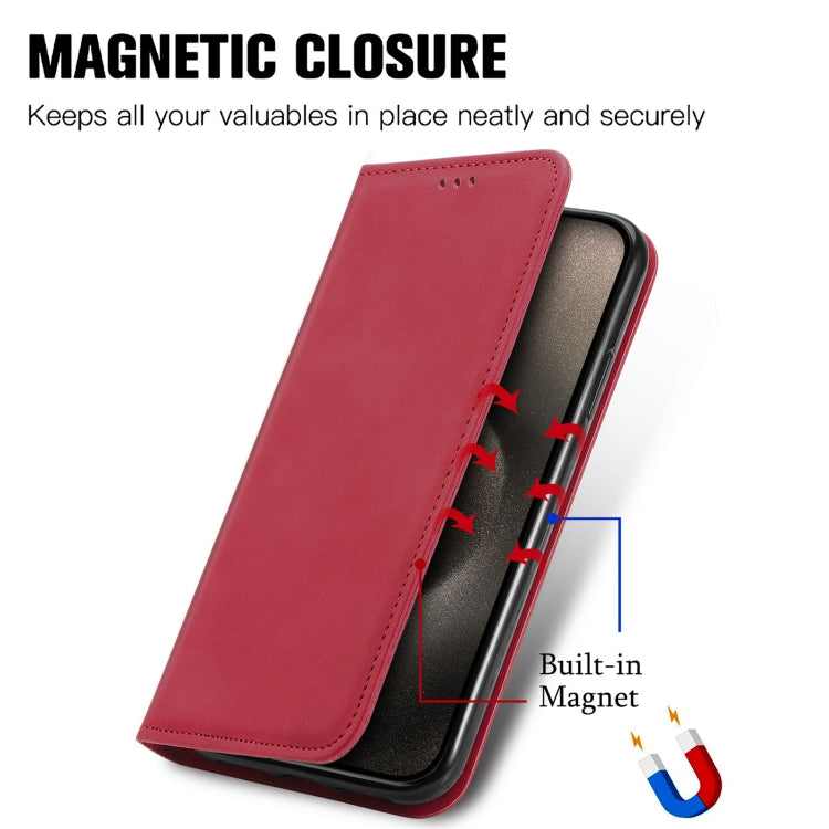 For iPhone 16 Pro Retro Skin Feel Magnetic Leather Phone Case