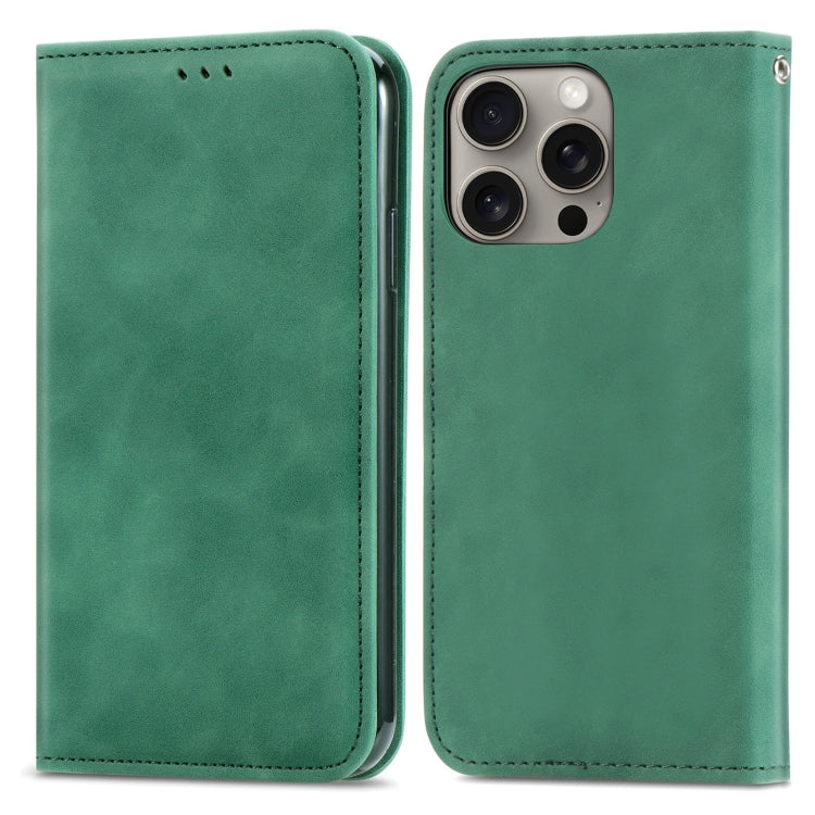 For iPhone 16 Pro Retro Skin Feel Magnetic Leather Phone Case