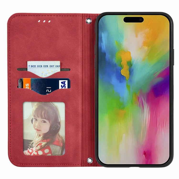 For iPhone 16 Plus Retro Skin Feel Magnetic Leather Phone Case