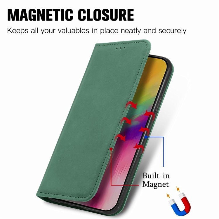 For iPhone 16 Plus Retro Skin Feel Magnetic Leather Phone Case