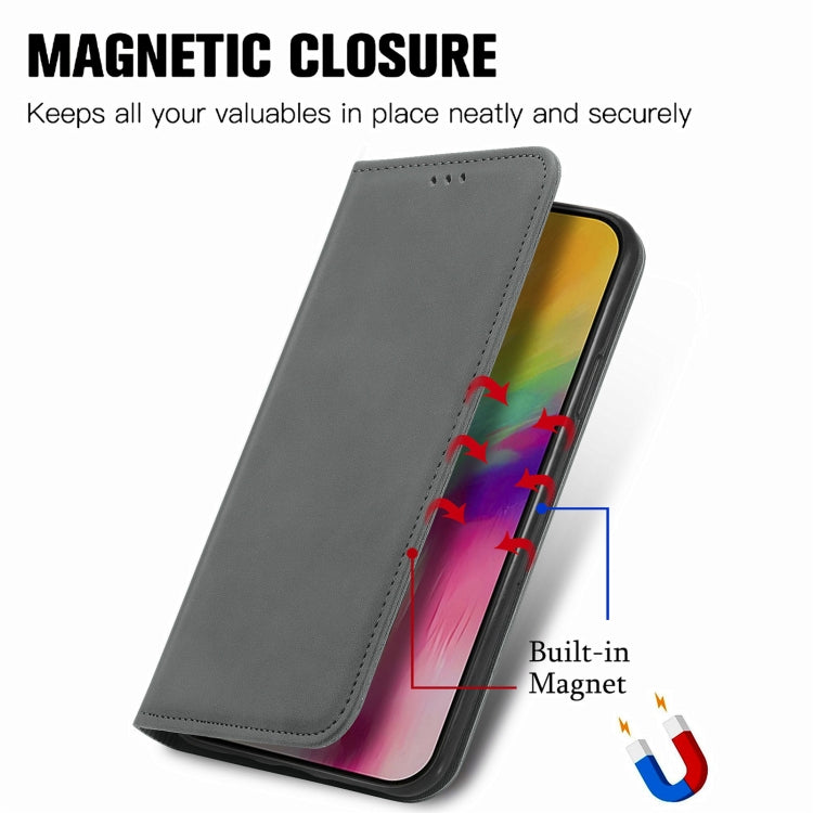 For iPhone 16 Plus Retro Skin Feel Magnetic Leather Phone Case