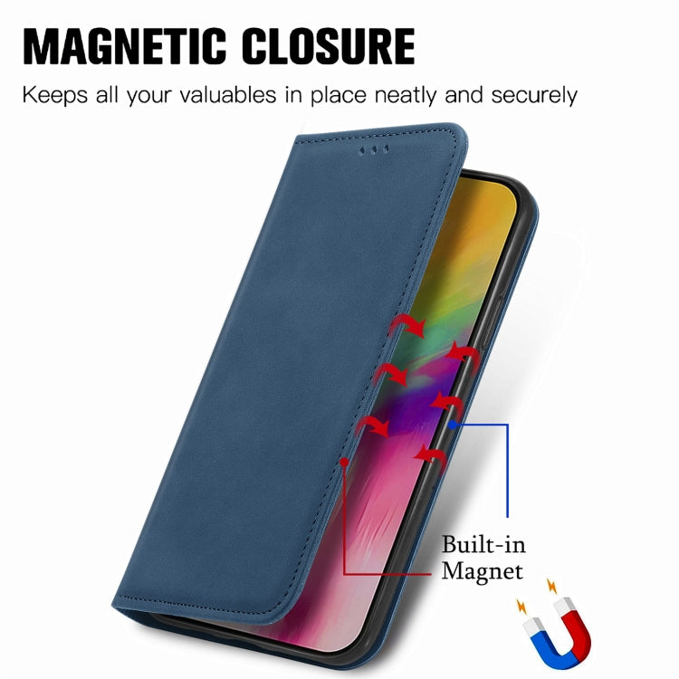 For iPhone 16 Retro Skin Feel Magnetic Leather Phone Case