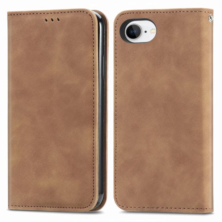 For iPhone 17e / 16e Retro Skin Feel Magnetic Leather Phone Case