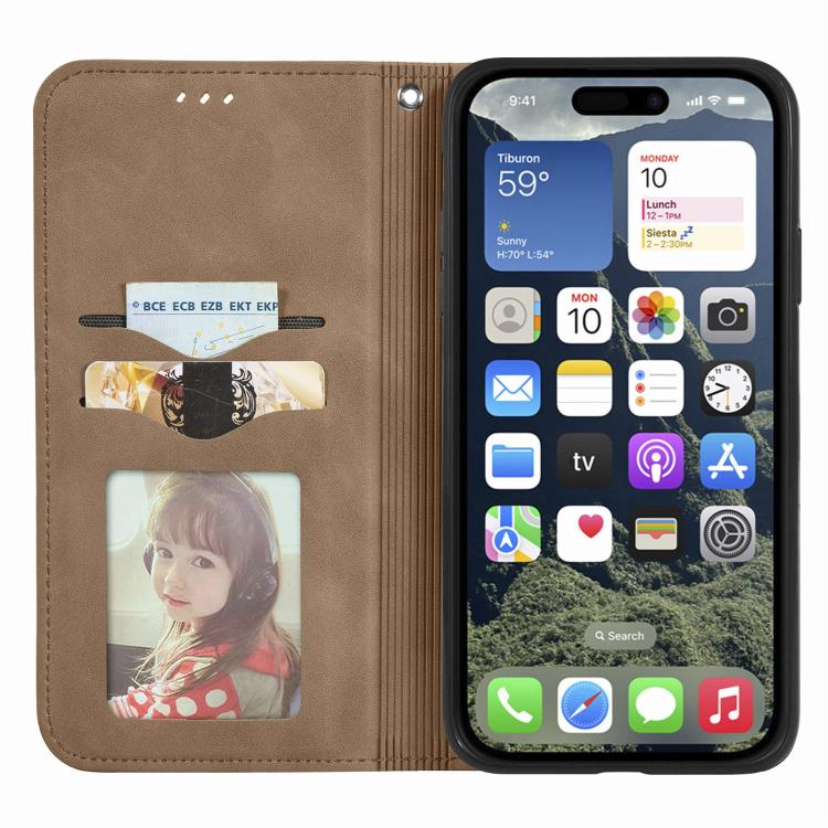 For iPhone 17e / 16e Retro Skin Feel Magnetic Leather Phone Case
