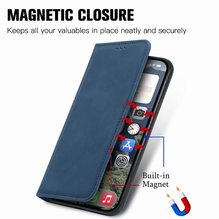 For iPhone 17e / 16e Retro Skin Feel Magnetic Leather Phone Case