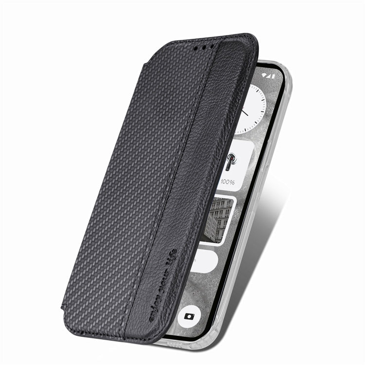 For  Nothing Phone 2 Carbon Fiber Texture Holder Wallet Leather Phone Case