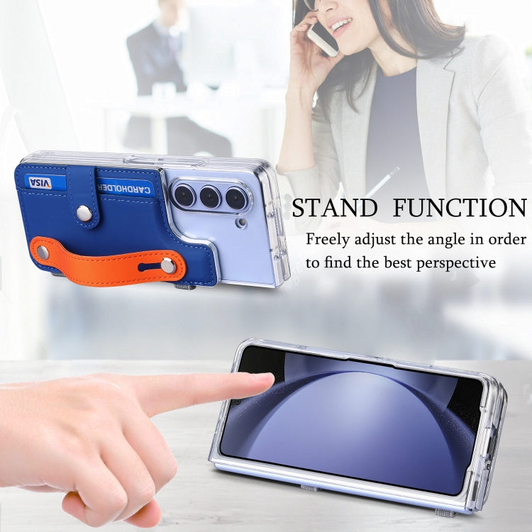 For Samsung Galaxy Z Fold5 Kor Version Multi-functional Wristband Card Wallet Transparent Phone Case