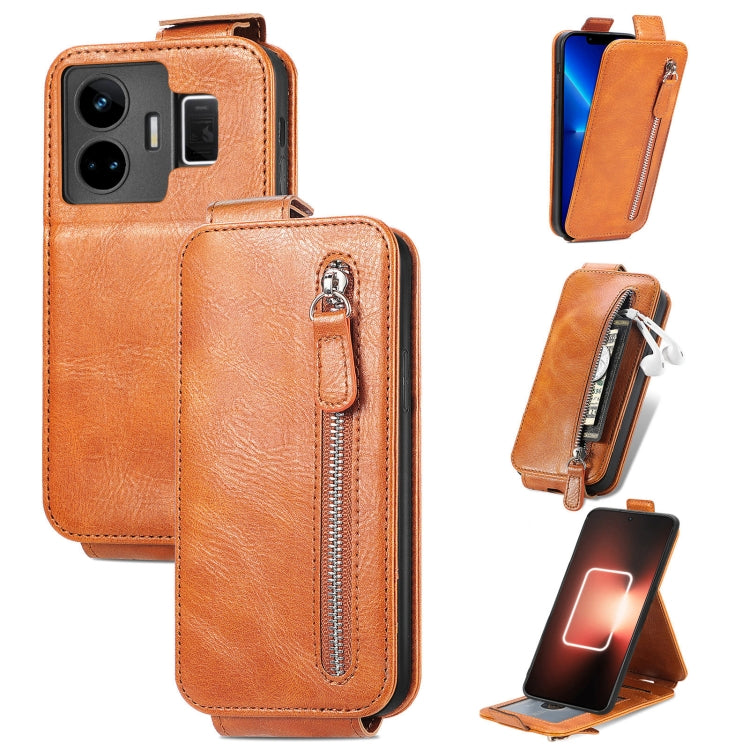 For Realme GT Neo 5 Zipper Wallet Vertical Flip Leather Phone Case