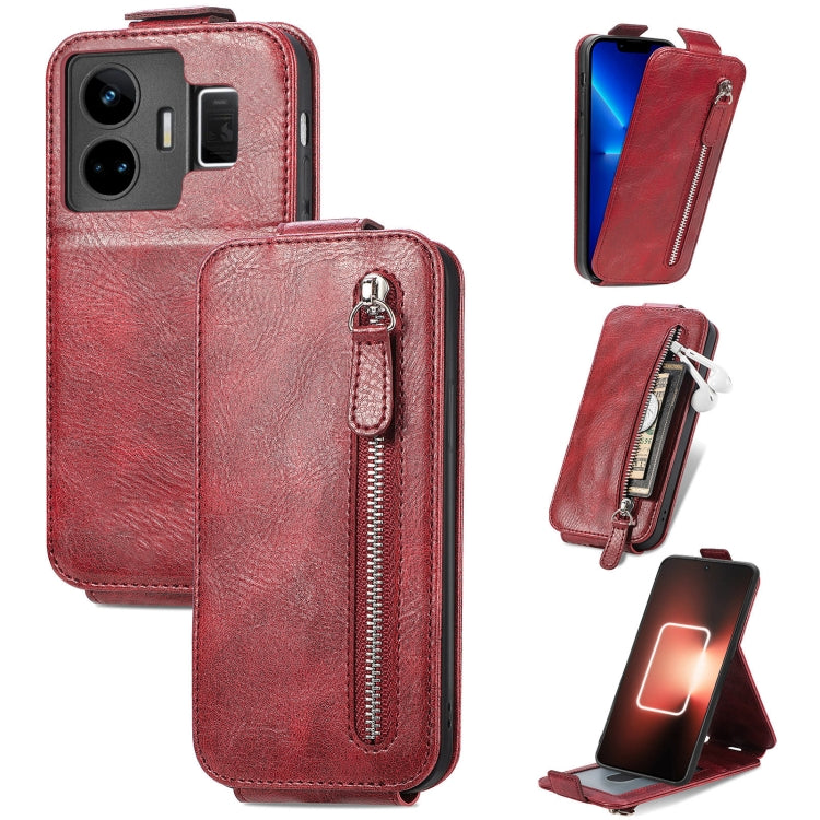 For Realme GT Neo 5 Zipper Wallet Vertical Flip Leather Phone Case