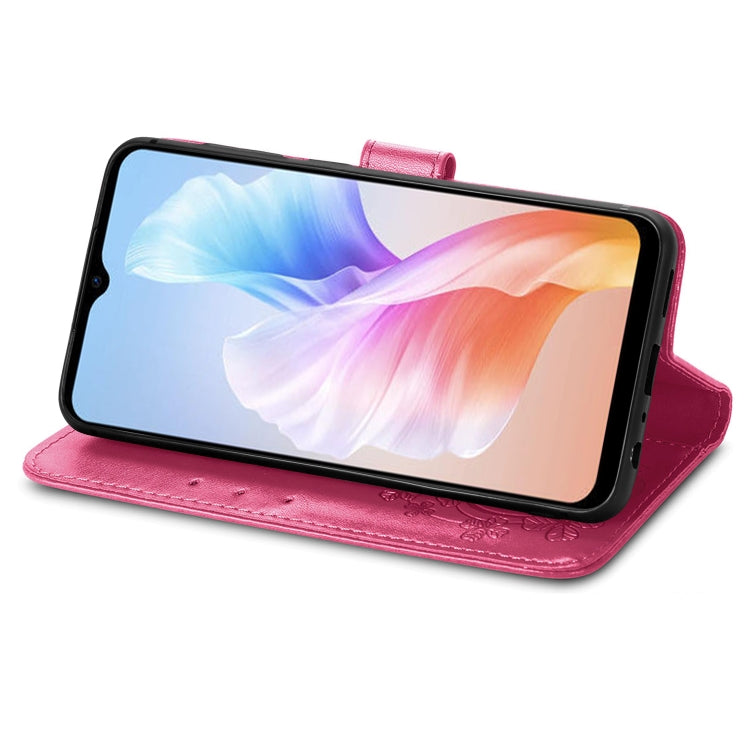 For DOOGEE X98 Pro / X98 Four-leaf Clasp Embossed Buckle Leather Phone Case