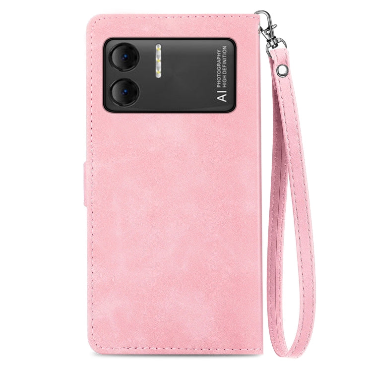 For DOOGEE X98 Pro / X98 Embossed Flower Zipper Leather Phone Case