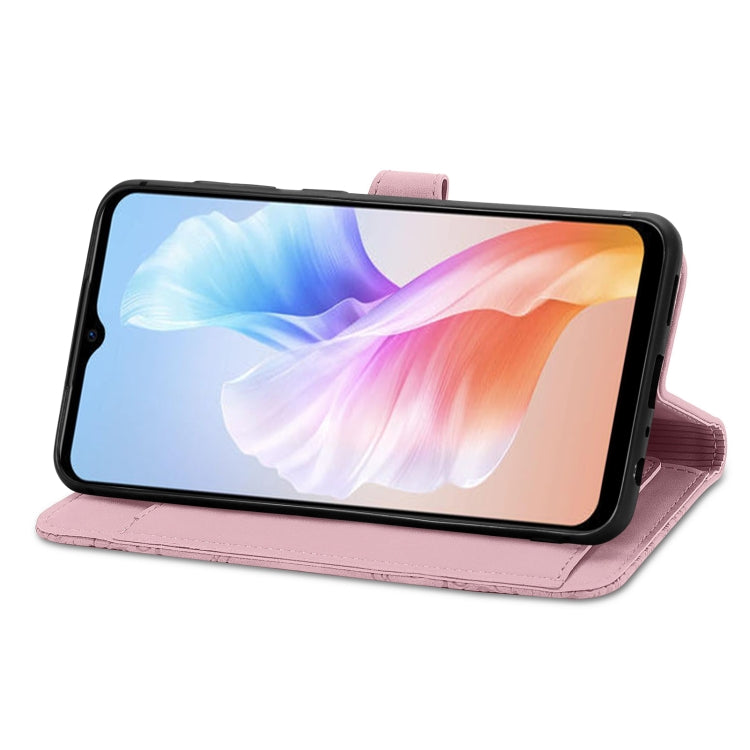 For DOOGEE X98 Pro / X98 Embossed Flower Zipper Leather Phone Case