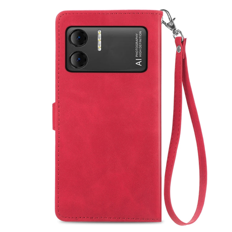 For DOOGEE X98 Pro / X98 Embossed Flower Zipper Leather Phone Case