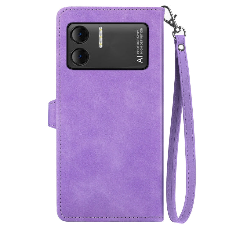 For DOOGEE X98 Pro / X98 Embossed Flower Zipper Leather Phone Case