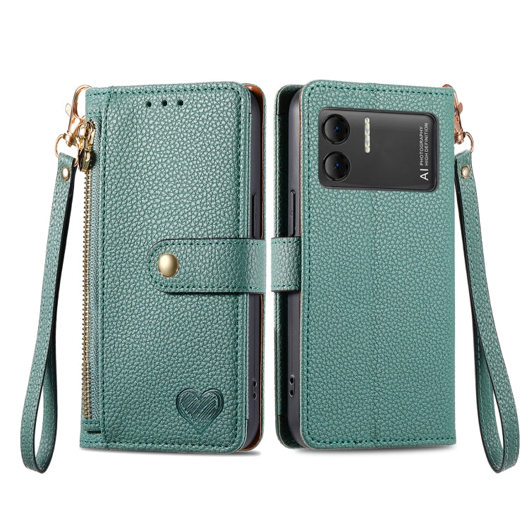 For DOOGEE X98 Pro / X98 Love Zipper Lanyard Leather Phone Case