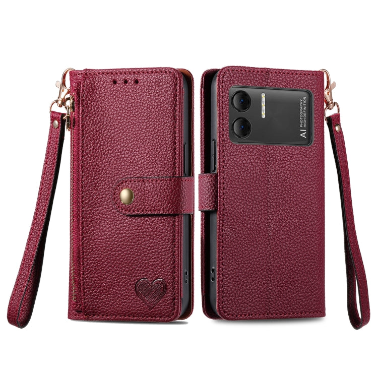 For DOOGEE X98 Pro / X98 Love Zipper Lanyard Leather Phone Case