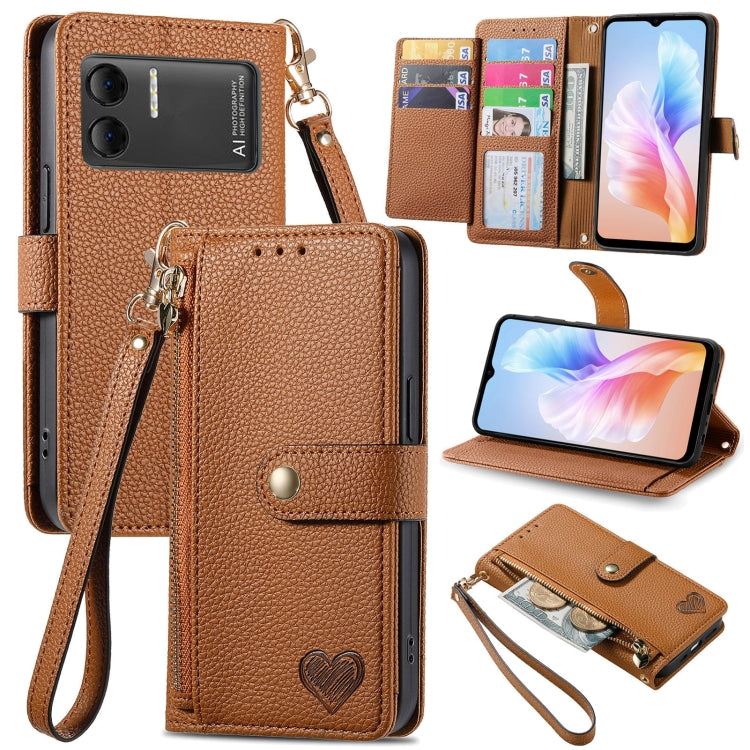 For DOOGEE X98 Pro / X98 Love Zipper Lanyard Leather Phone Case